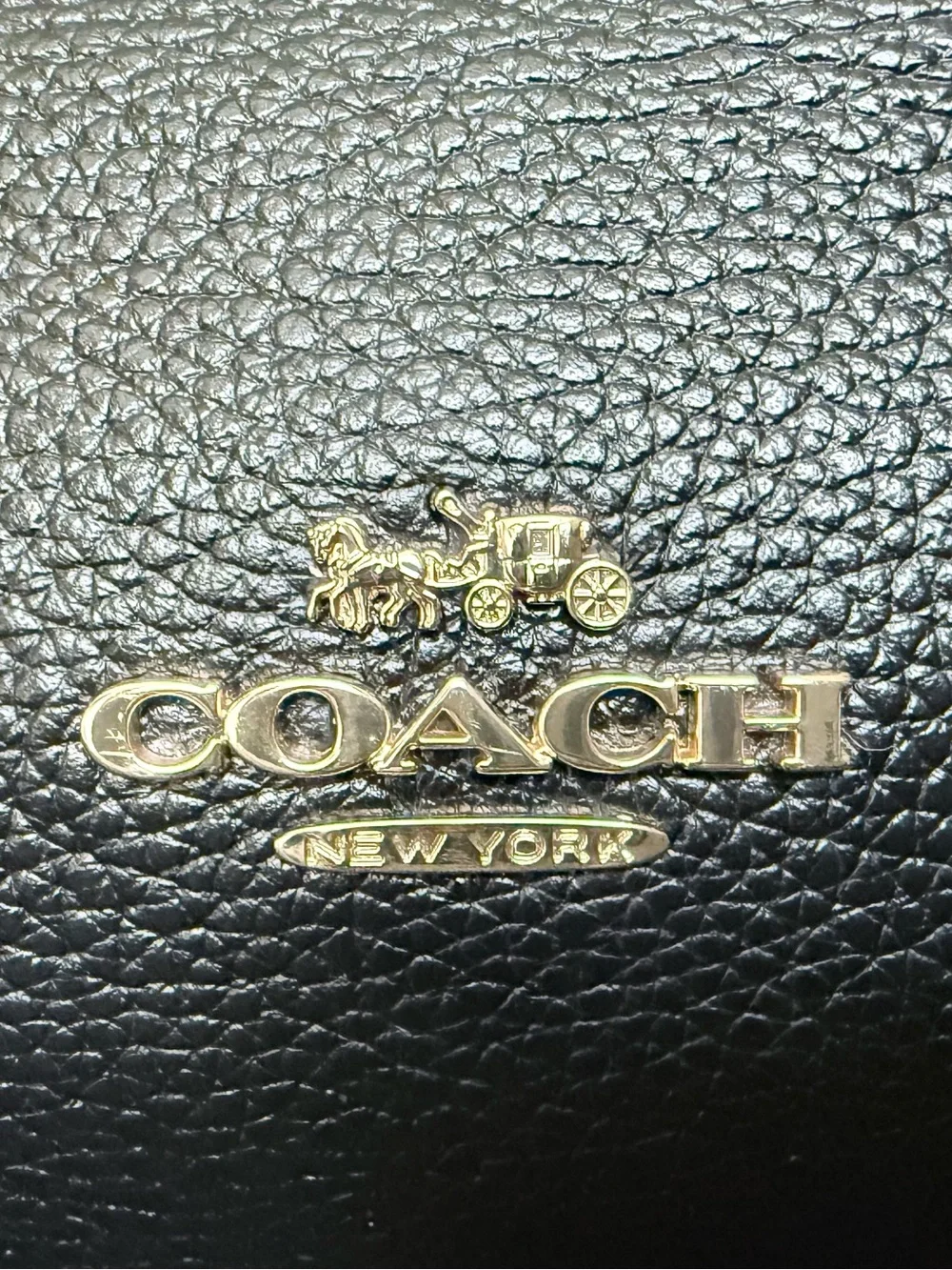 Coach Black Pebbled Leather Shoulder Bag with Gold Hardware